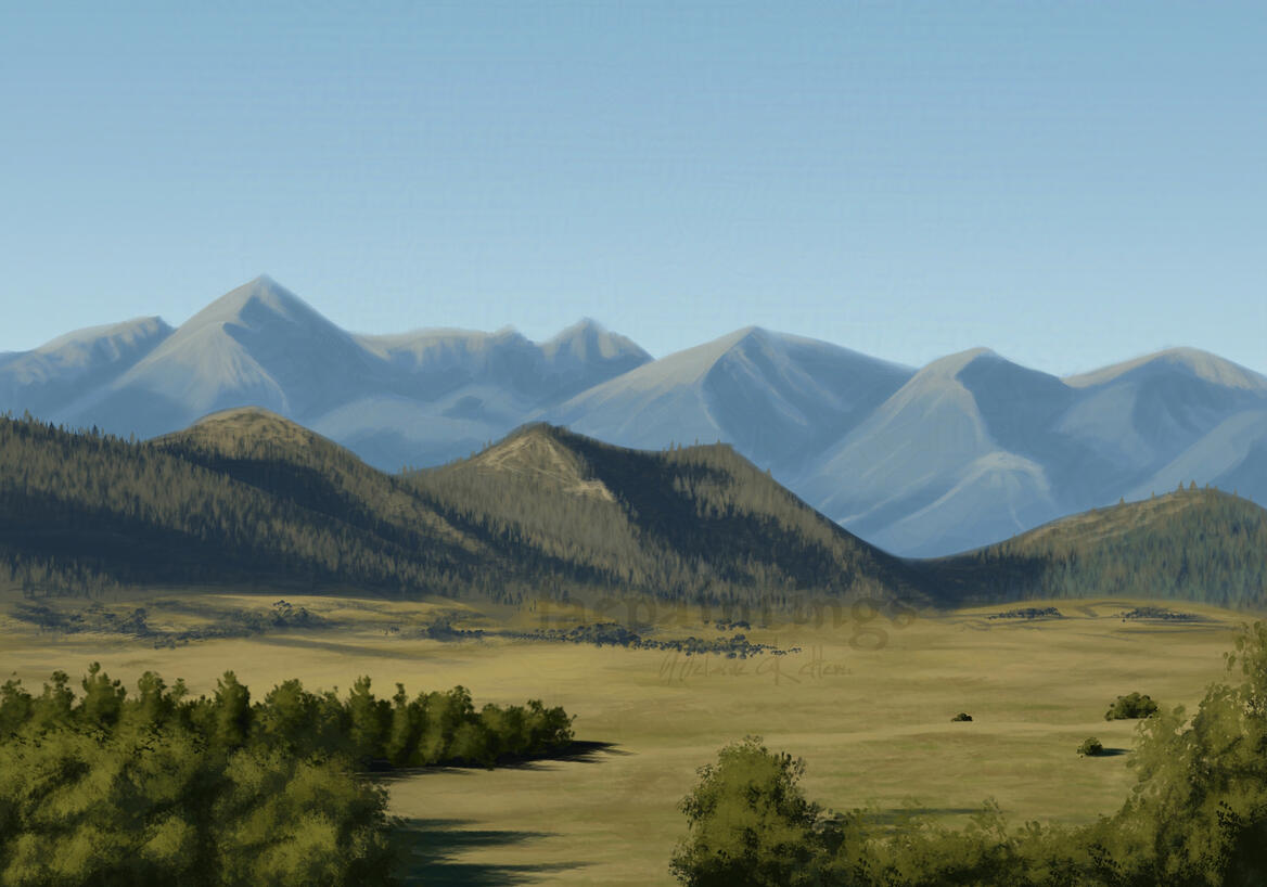 Distant mountains